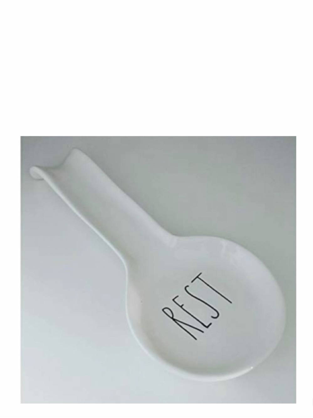 Rae Dunn REST Spoon Rest White Ceramic Kitchenware